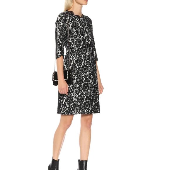 Dorothee Schumacher Embrace Black Overlay Dress scalloped lace Size 8 - Picture 1 of 12